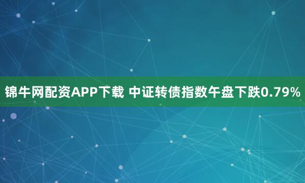锦牛网配资APP下载 中证转债指数午盘下跌0.79%